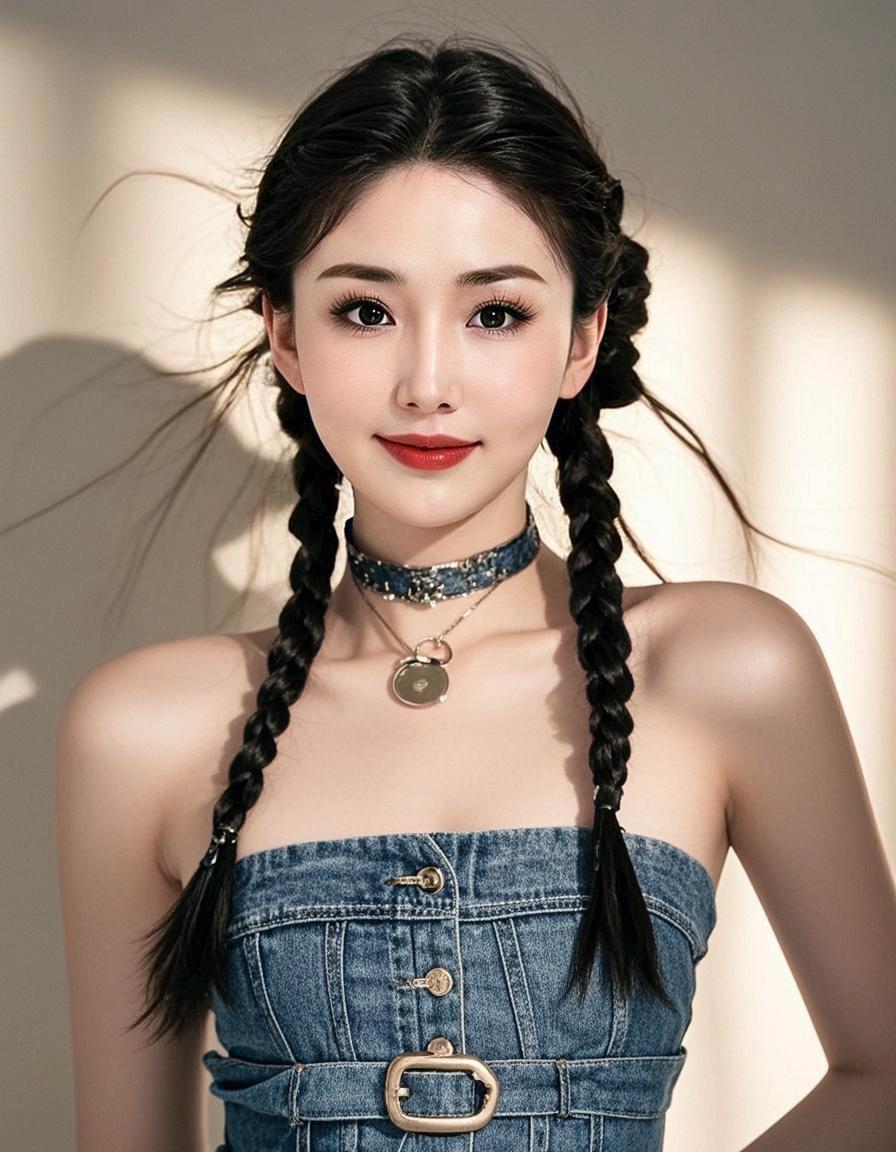 俏皮双辫少女
