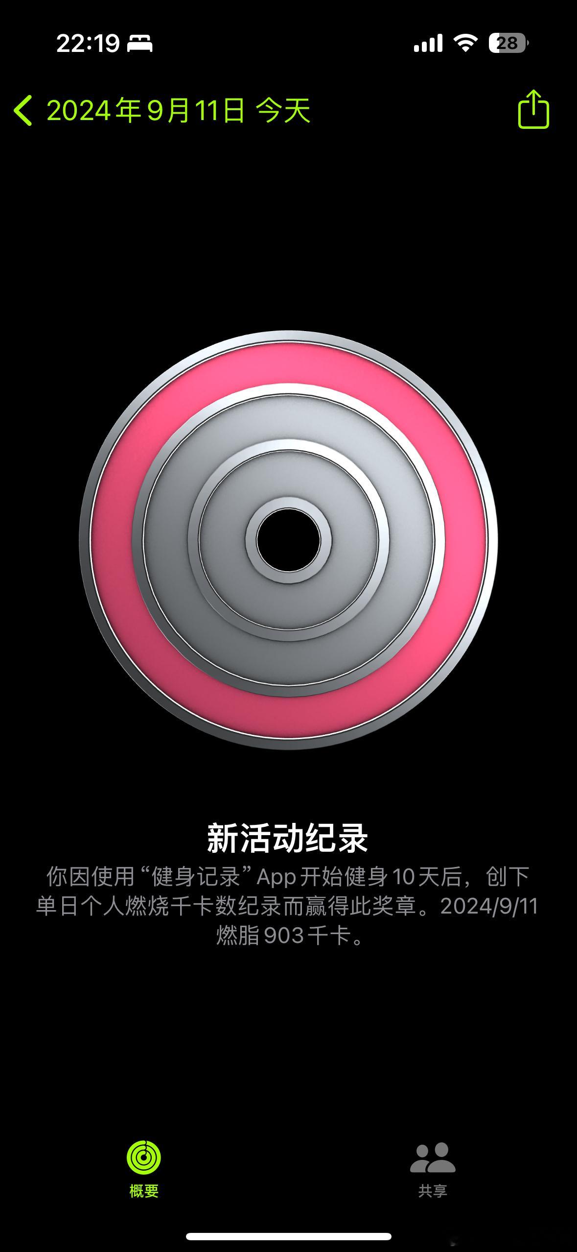  我今天的健身数据爆表了[笑cry]其实也没干啥，就是早上倒走 20 分钟，接送