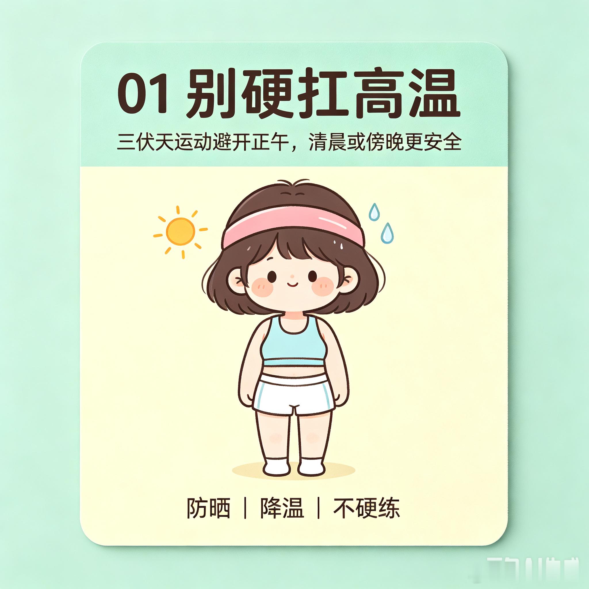三伏天才是减脂黄金期！千万别因为天热就摆烂躺平。不用顶着大太阳硬练，室内轻度运动