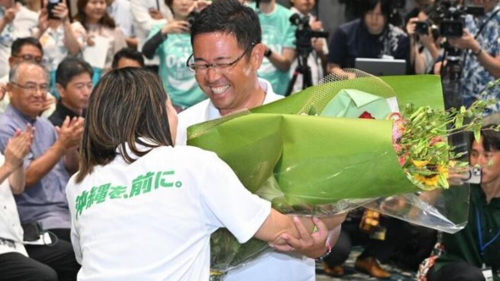 9月13日，冲绳县知事选举结果出炉，获自民党等保守势力支持的古谢玄太以约59%的