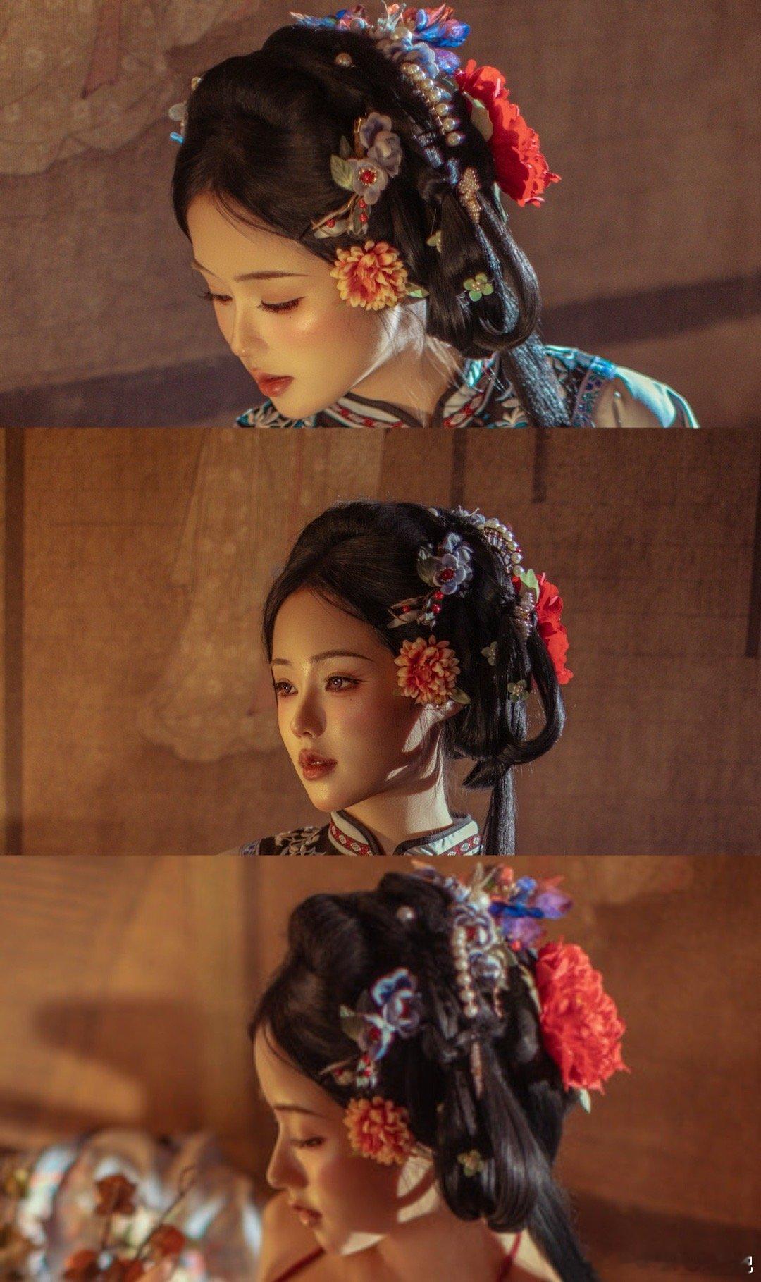 嗯，回翻相册感觉这组的头发做的好精致，可以说是到现在为止，有史以来最精致的一次头