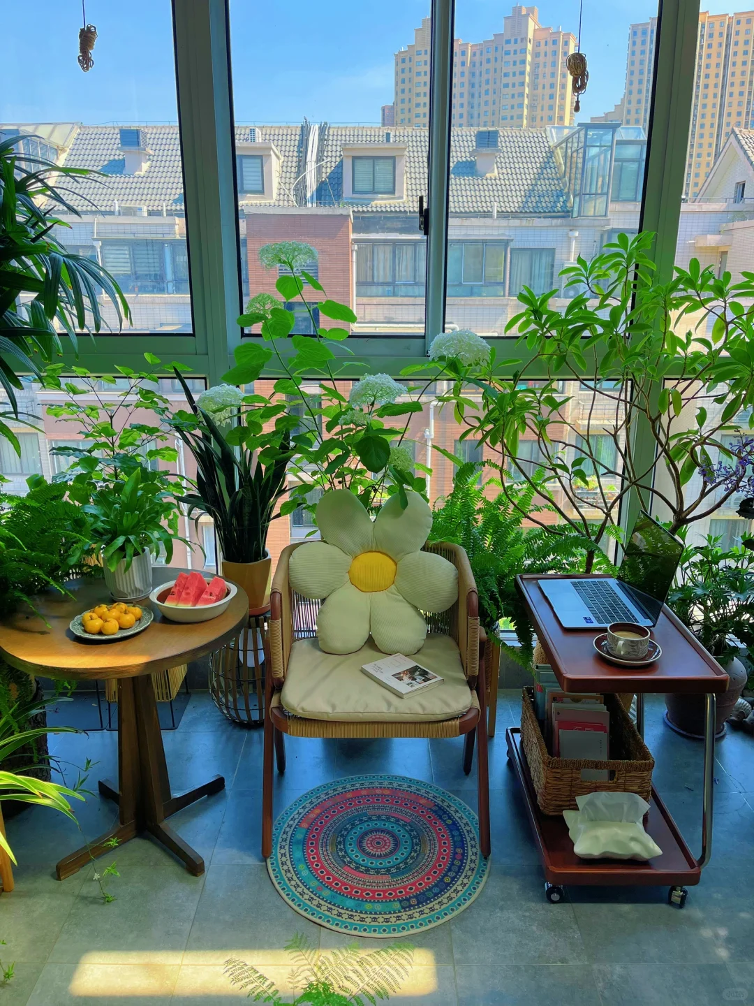 在阳台小森林居家办公，工作瞬间云淡风轻！