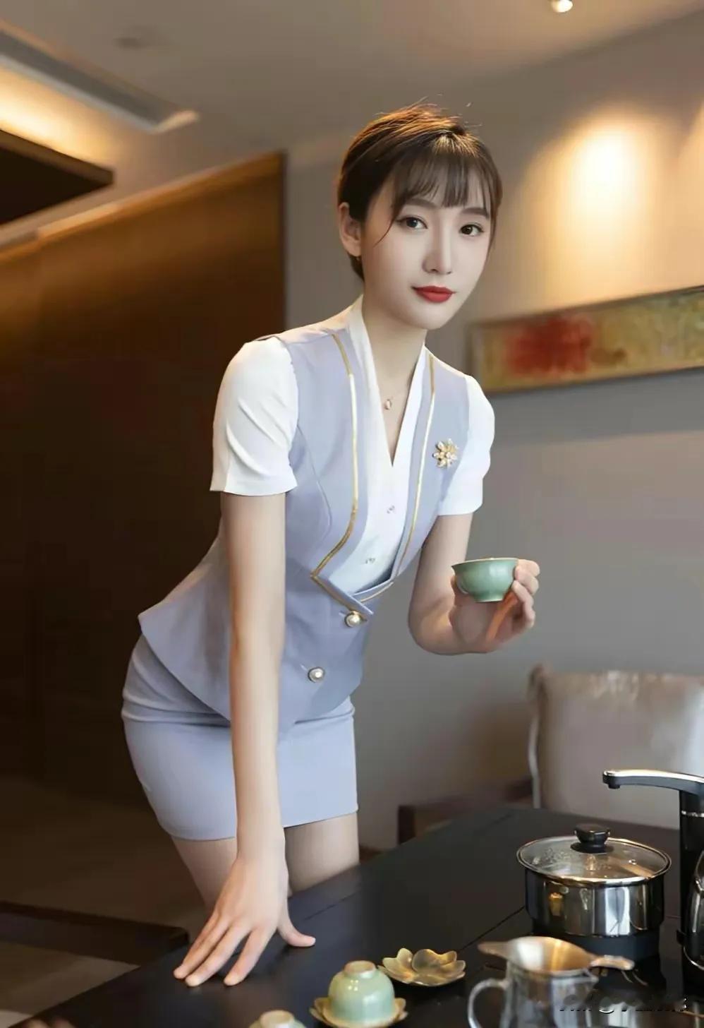 女神萱萱职业装美秀，茶道美女