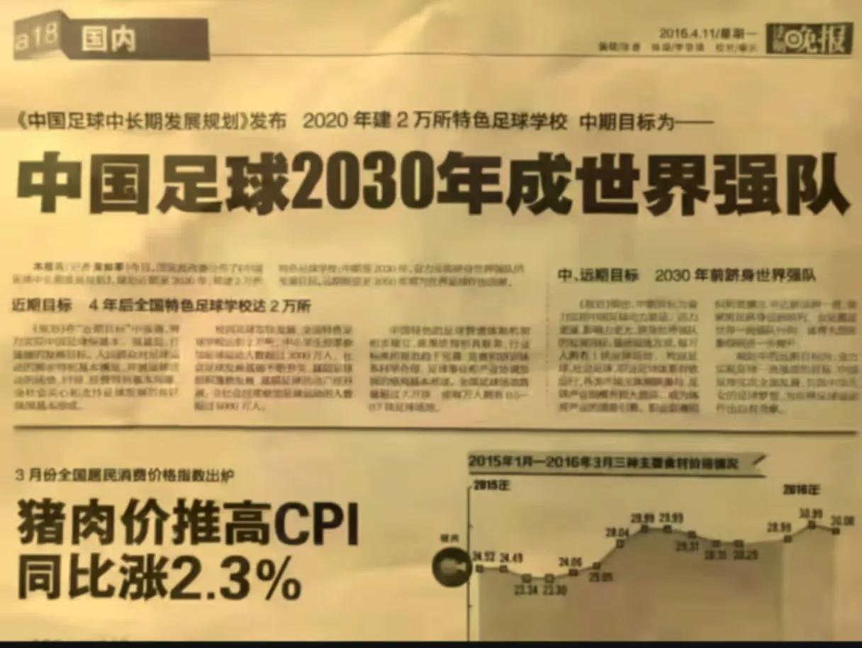 2030，国足成为世界强队。
这是当年的预言，还有六年时间[笑哭]