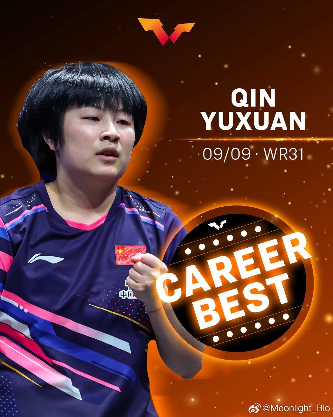 世界排名 新的里程碑🔝🇨🇳覃予萱 职业生涯最佳第3⃣️1⃣️位🇫🇷布尔