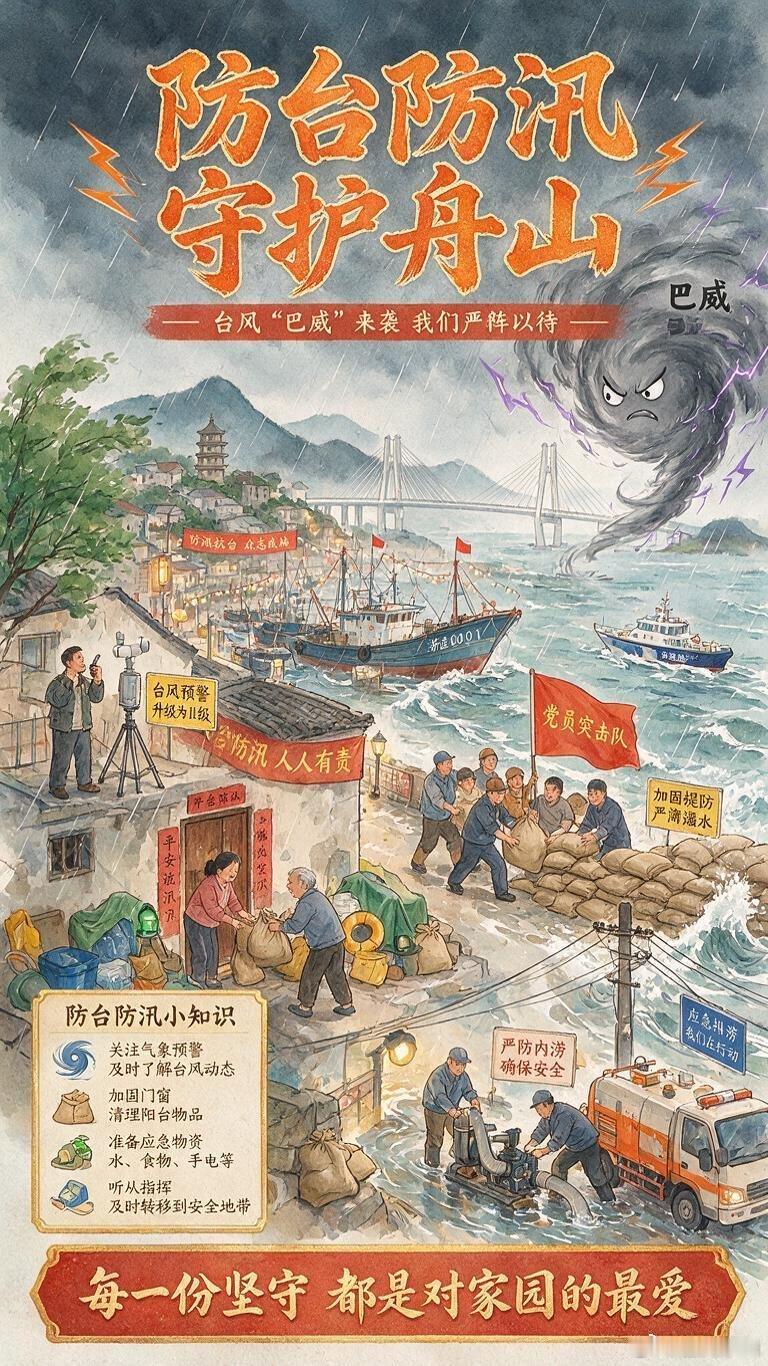 台风巴威最新路径来了迎战巴威，普陀严阵以待，大家都平安台风巴威 舟山