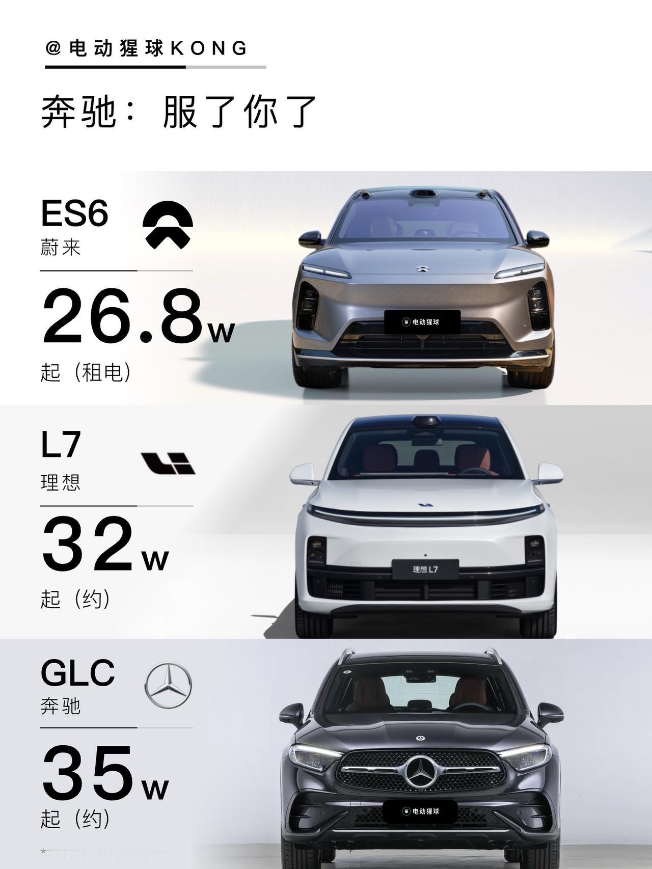 蔚来新ES6上市，33.8万起，和家庭神车理想L7双双完成改款，对上奔驰GLC，