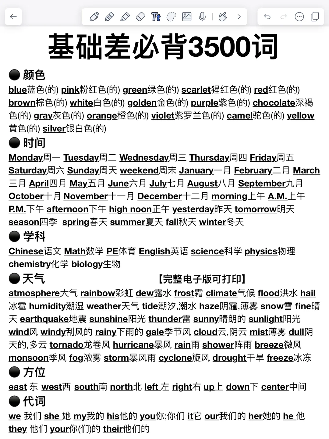 词汇量暴涨！英语3500个高频词！基础差必背