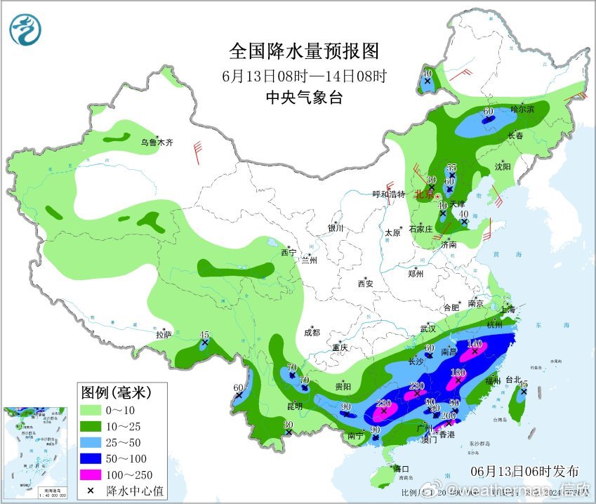【强降雨和强对流】昨天到今晨，贵州到江南以及华北一带降雨增多，贵州夜间降雨显著增