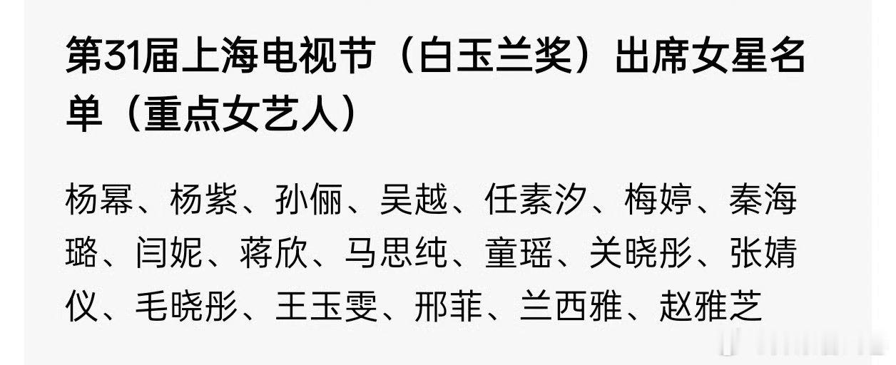 一个L姓一个C姓，谁呀？白玉兰走红毯的明星也不多曝2位知名女星红毯争压轴不下车