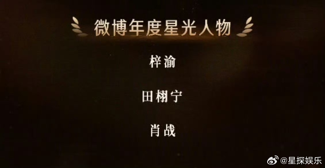 梓渝田栩宁肖战获年度星光人物星光璀璨，实至名归！恭喜梓渝，田栩宁，肖战荣获202