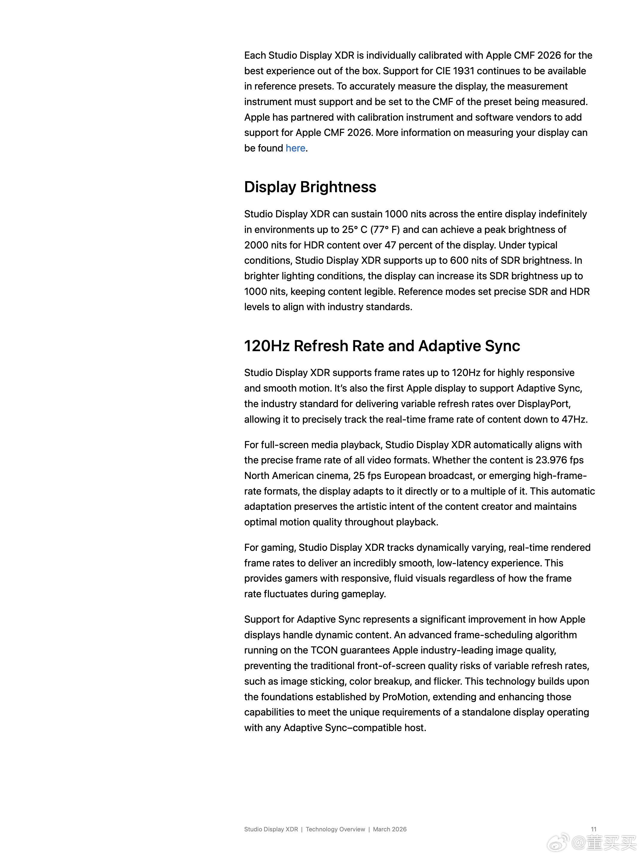 每一代Apple XDR显示器，苹果都会出一份技术文档，苹果的东西都是越贵越有性