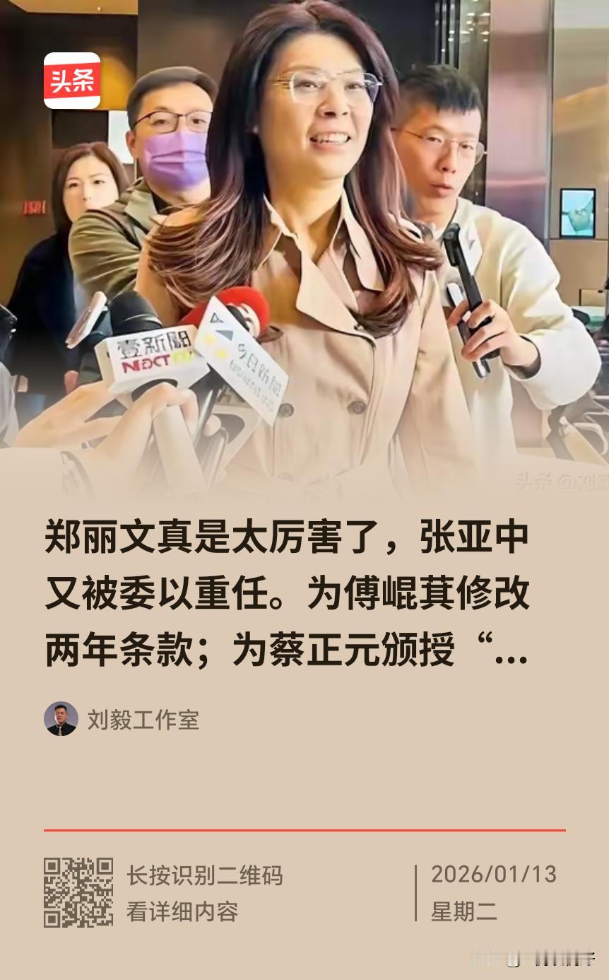 郑丽文女士胸怀、格局都不是一般的大，这样的人怎么能办不成大事呢！
朋友多多的，敌