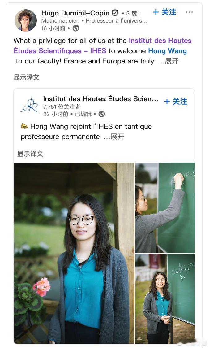 破解挂谷猜想王虹将任IHES常任教授王虹将任IHES常任教授破解挂谷猜想的中国女