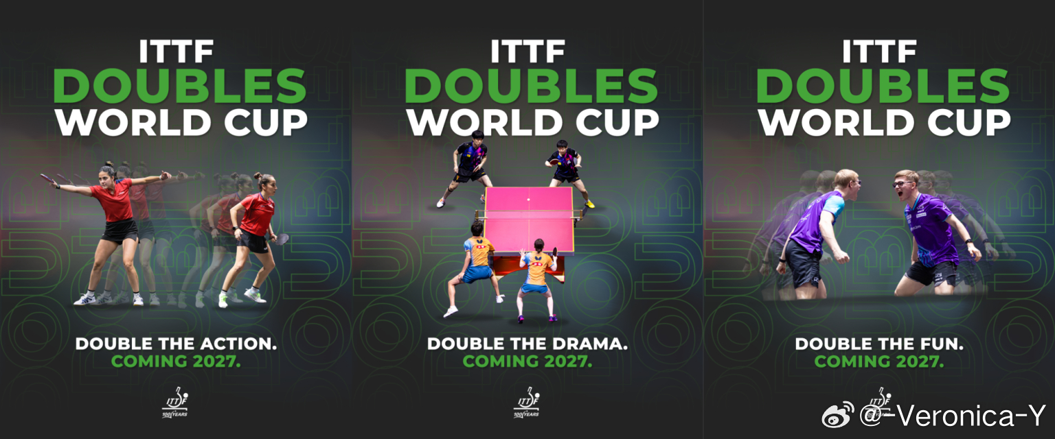 ITTF宣布设立双打世界杯 完善世界杯赛事体系男双、女双和混双将以世界杯级别展开