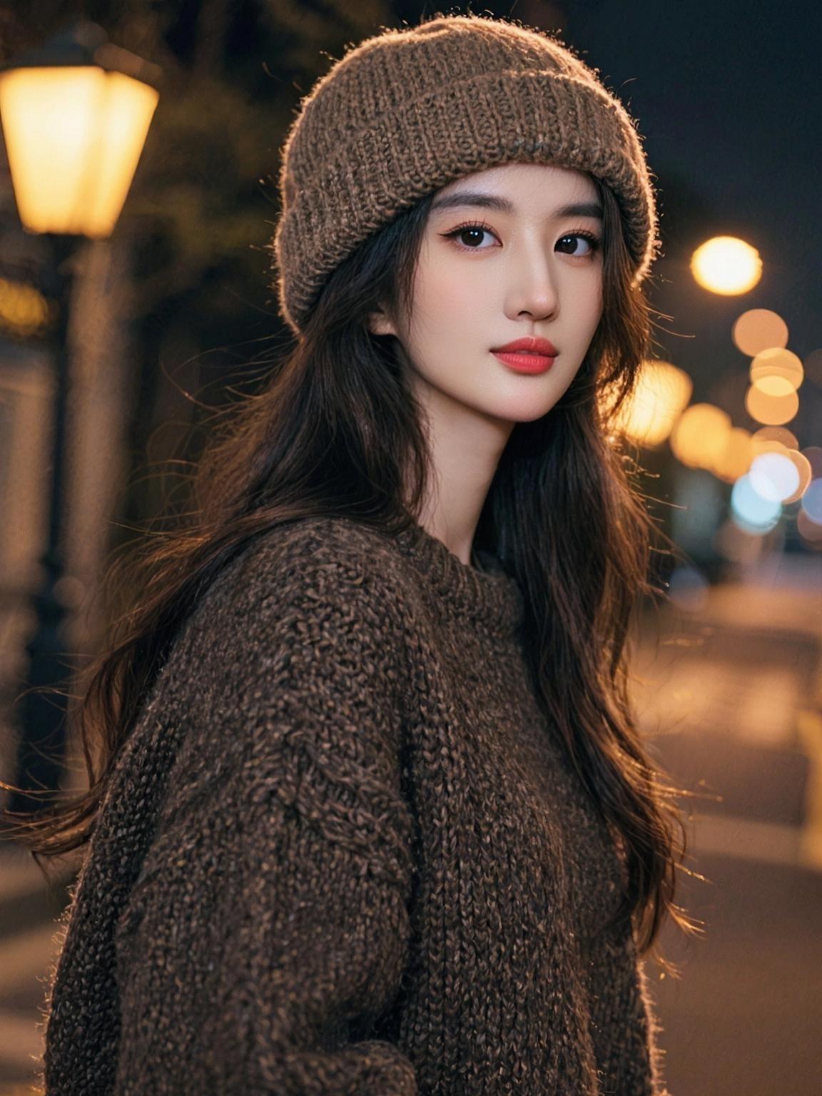 夜感毛线帽写真 抖音ai创作 每日分享 日常分享 好物推荐🔥