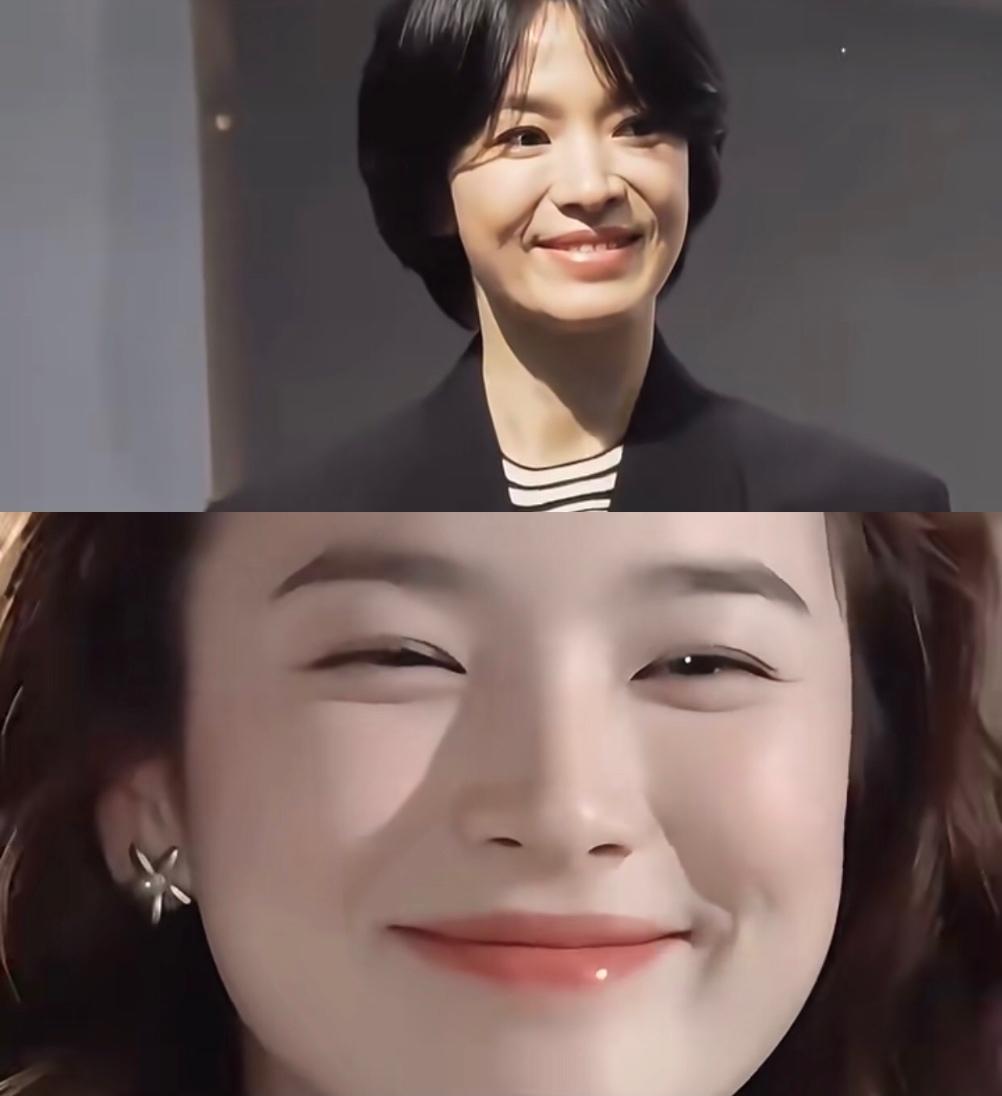 肯定是给人家照片过度锐化了，
真没认出来是宋慧乔。
一直觉得她就是典型的氧气美女