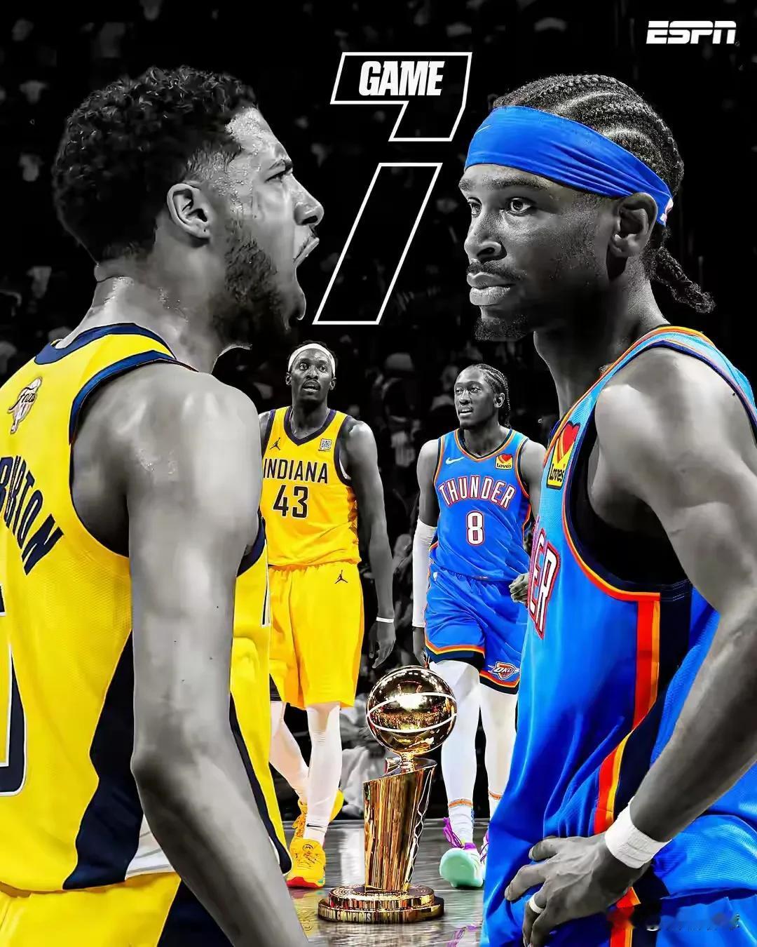 北京时间6月23日早上八点准时收看NBA总决赛抢七大战！
雷霆能否捍卫自己的主场