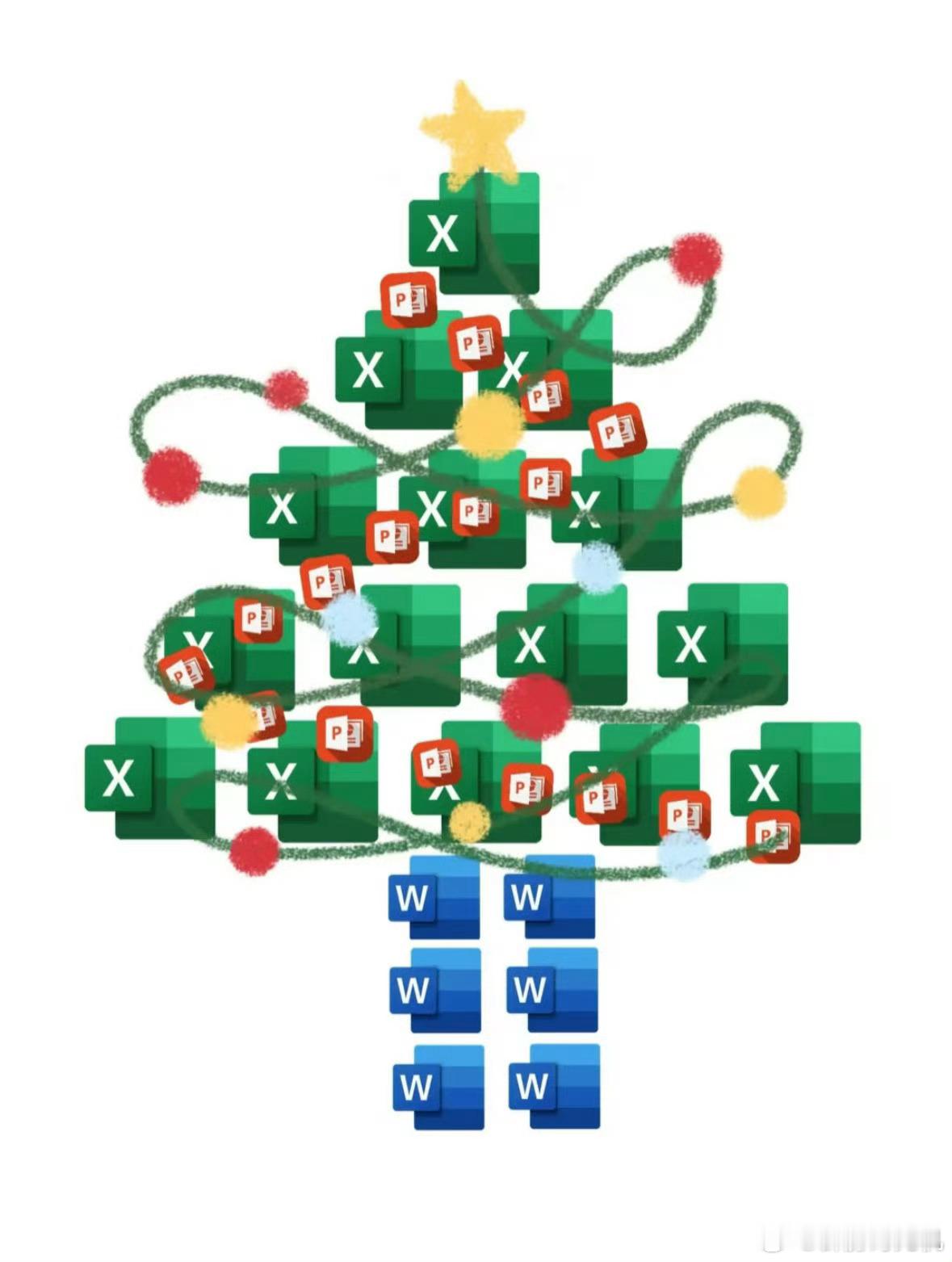 🌟打工人必备圣诞树！愿今晚圣诞老人帮我们做完电脑里剩下的所有工作～ 圣诞树