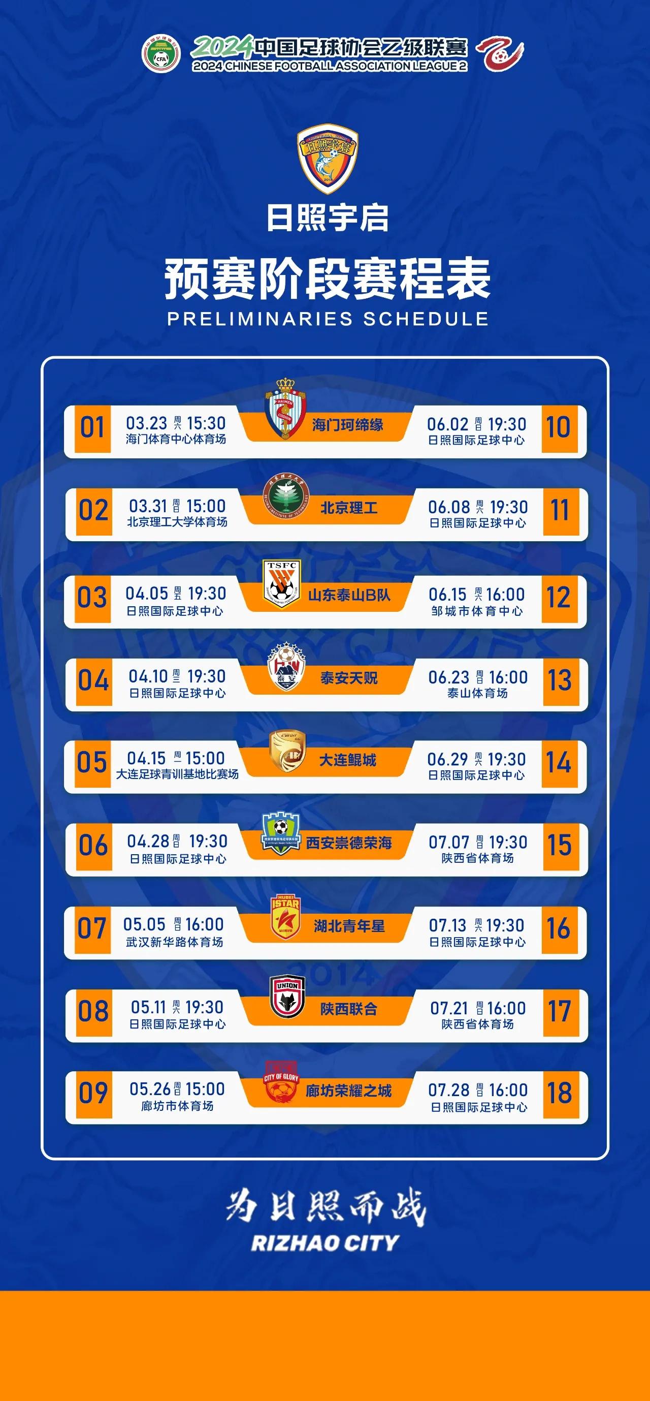 日照宇启新赛季中乙来了，首个职业赛季，备受瞩目！