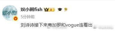 刘诗诗费加罗和vogue都接连吻上来了曝刘诗诗费加罗和vogue连着出哇塞哇塞，