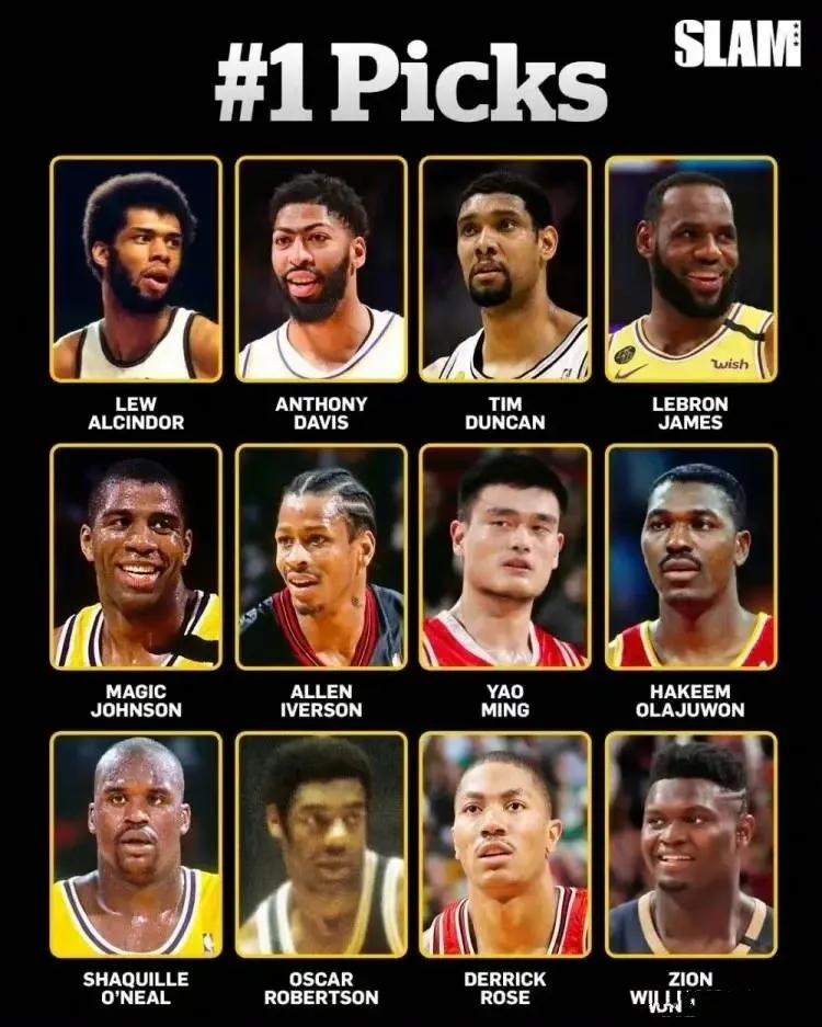 NBA最有名的12位状元同时选秀，大家怎么选？

我喜欢内线：1奥尼尔，2贾巴尔