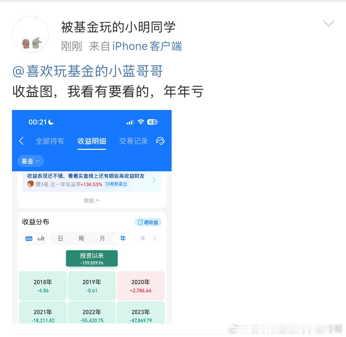 粉丝返图基金累计收益。 