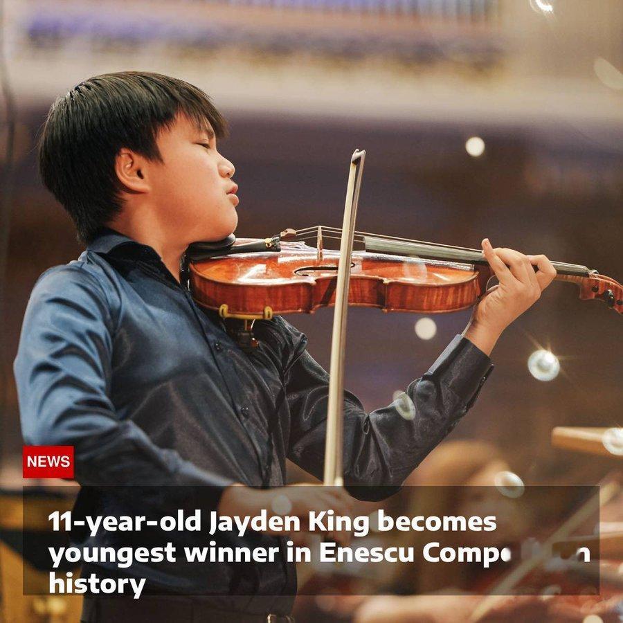 11岁的美国小提琴乐手 Jayden King赢得了 2026 年乔治·埃内斯库