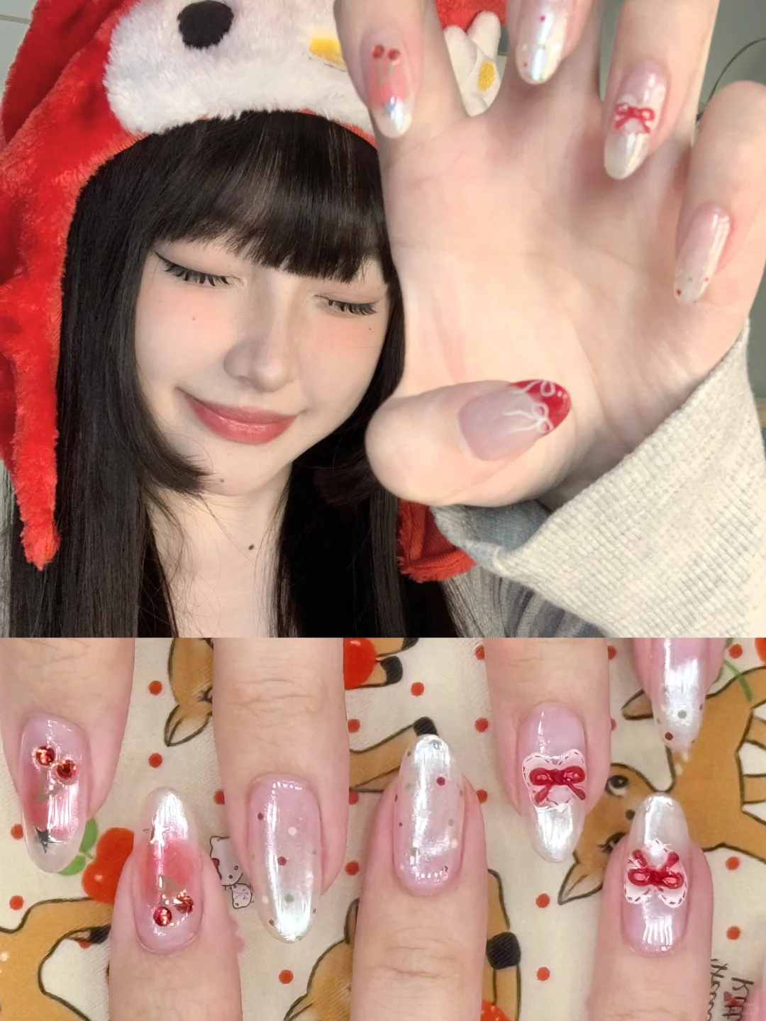 🍒ins风甜辣美甲｜拜托蝴蝶结和樱桃甜妹必备