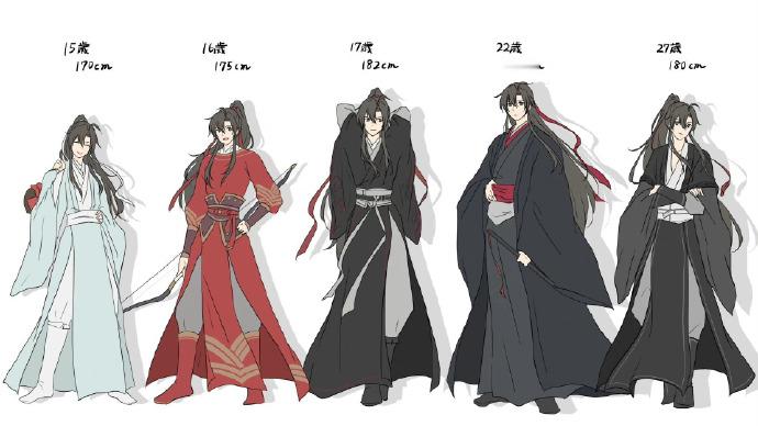 魔道祖师 魏无羡的各个时期的身高和服装 