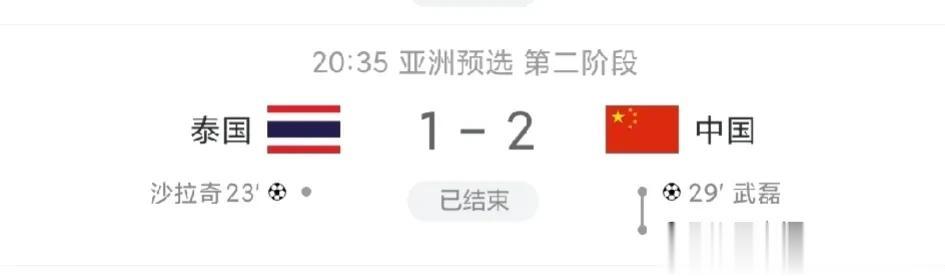 中国队2:1客场战胜泰国，获得一场胜利！武磊、王上源进球，大家认为本场比赛球员和