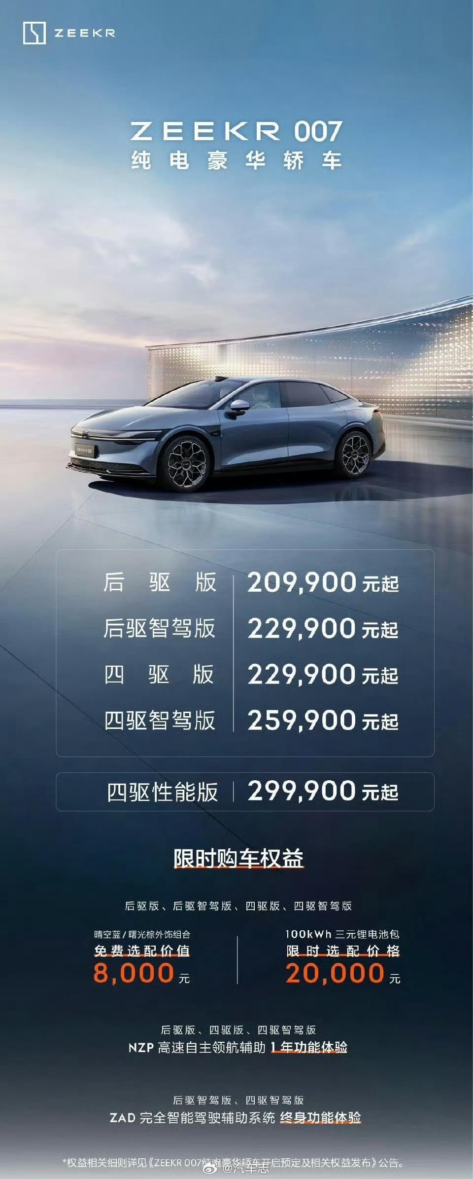 #极氪007# 这个价格很可以！
压力绝对是给到小米了[吐舌]