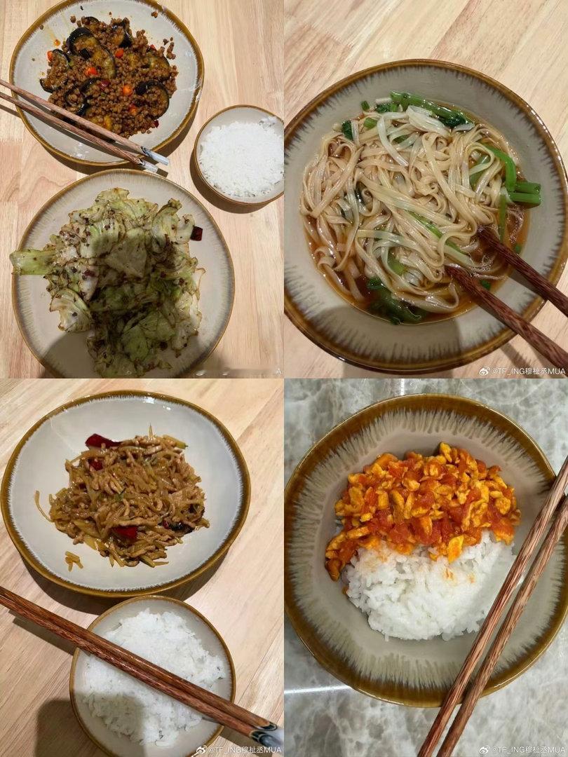 看起来最色香味俱全的是右下角的西红柿炒鸡蛋 ​​​