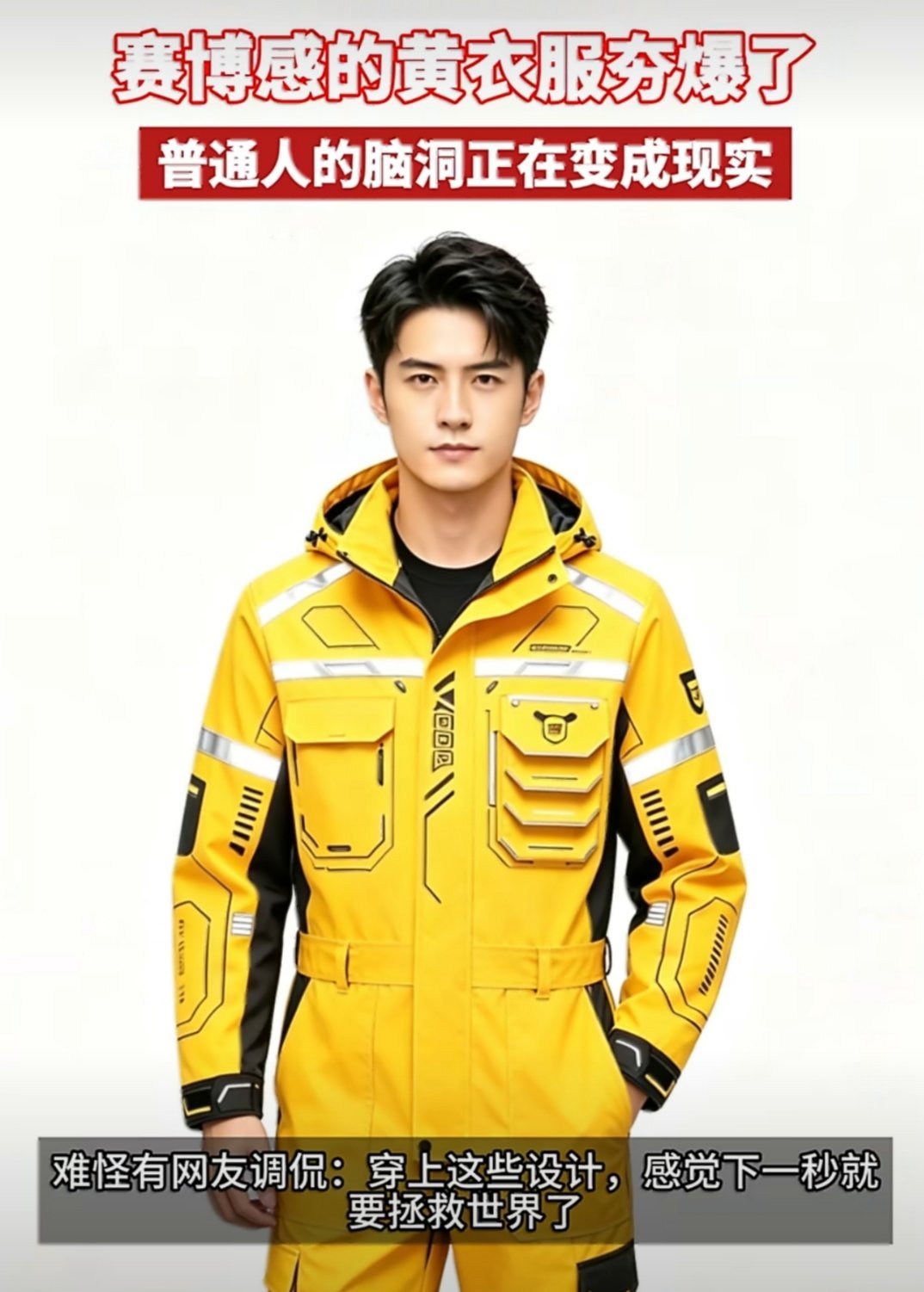 赛博感的黄衣服夯爆了 讲真，这黄色一搭未来感直接拉满！网友们的脑洞也太绝了，把对