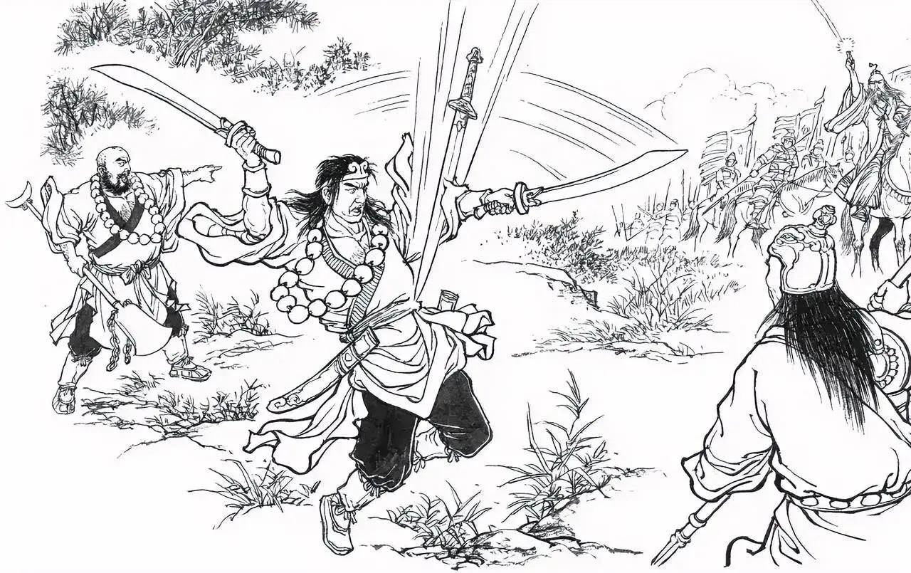 包道乙的飞剑从天而降，将武松左臂斩落。
  这是极令人心痛的时刻，一代打虎英雄，