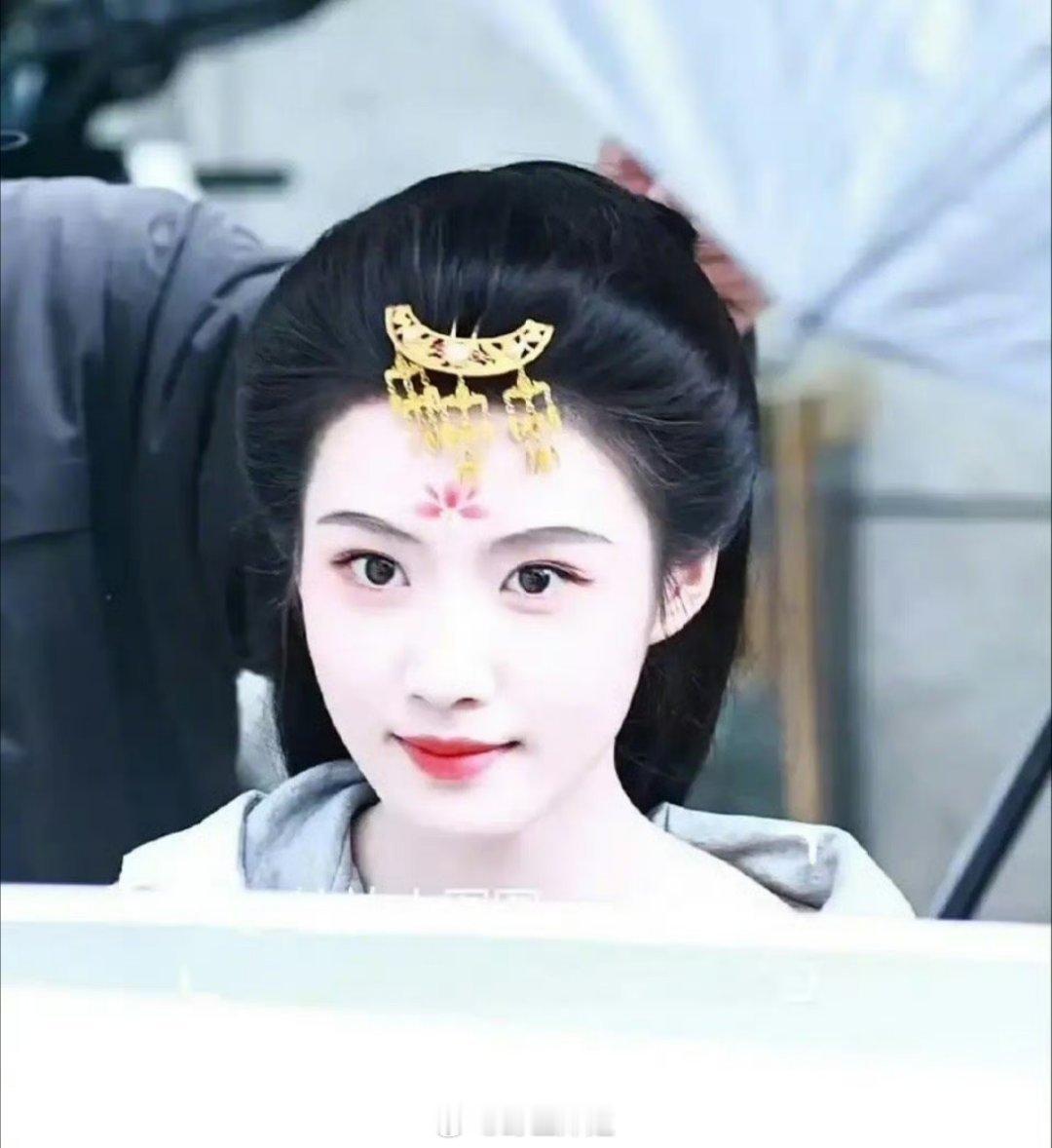 一起来看看卢昱晓主演的新剧《何不同舟渡》的最新妆造，这花钿妆造，放在卢昱晓身上是