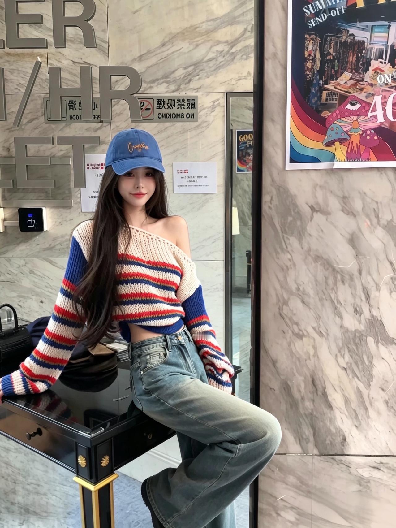 甜酷感ootd 条纹穿搭yyds 秋季硬控了条纹衫搭配 韩里韩气氛围感穿搭 慵懒