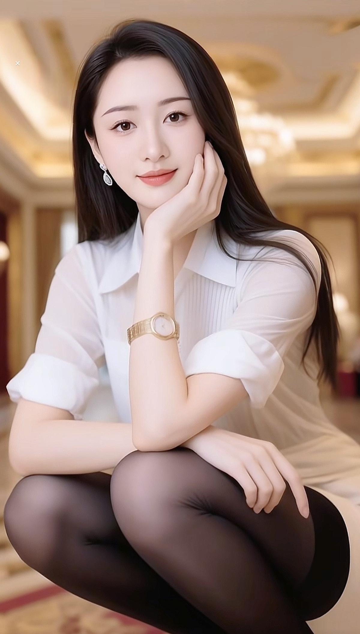 素衣一袭映清辉，
不施粉黛自芳菲。
眉如远山含秀气，
目若秋水照人归。
颜值 素