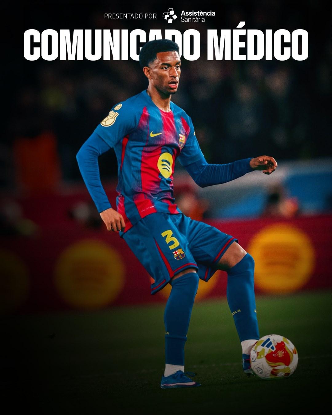 官方：巴尔德股二头肌受伤，预计伤缺一个月
03月04日 巴萨官方，巴尔德左大腿股