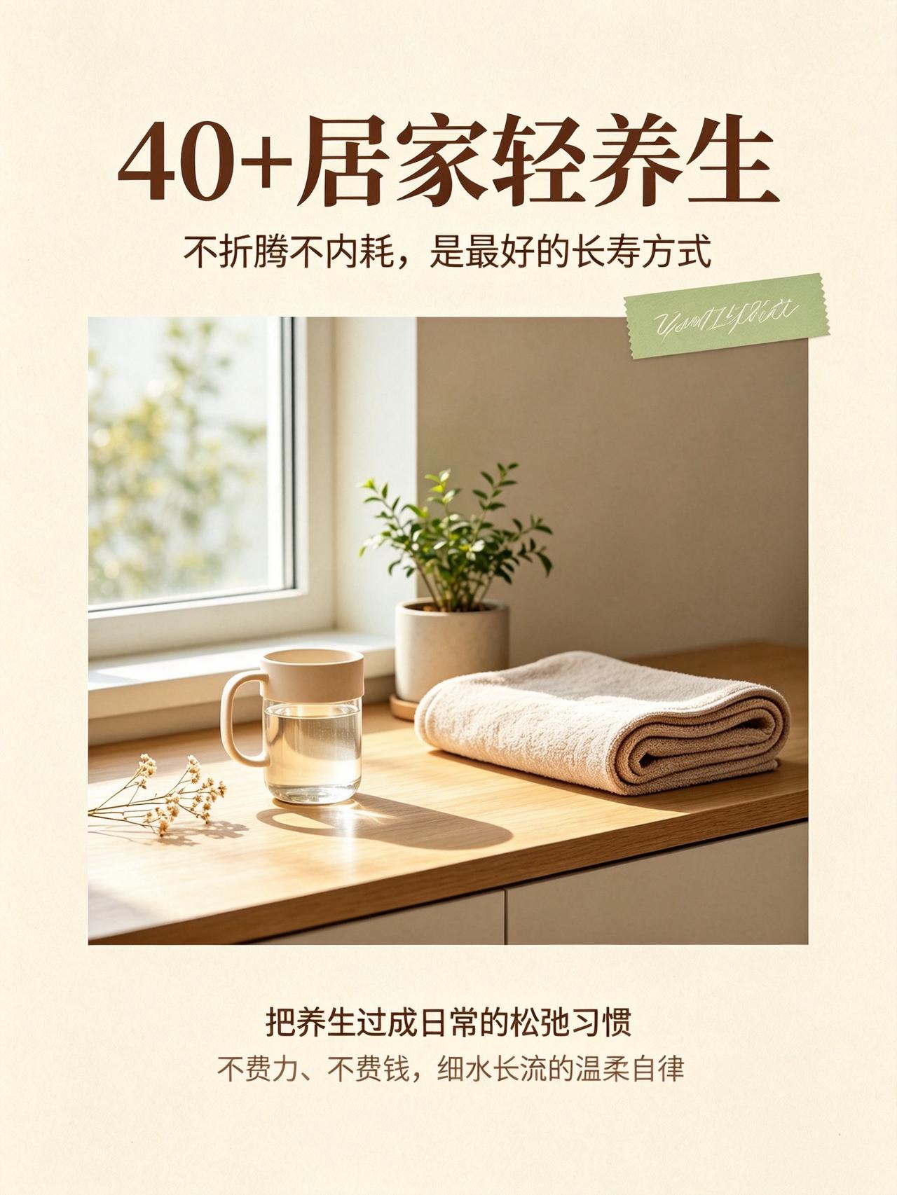人到中年，我彻底戒掉了“用力养生”。不再疯狂运动、不再跟风吃补品、不再熬夜突击护