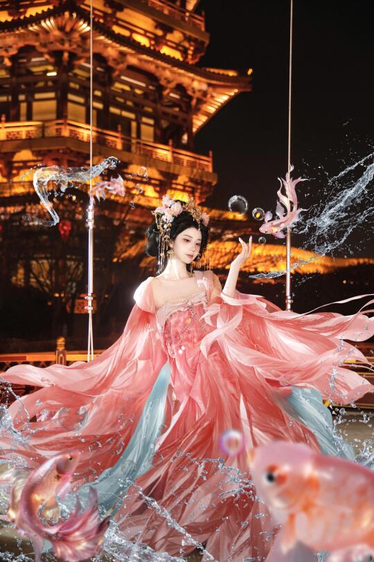 在西安！！拍到了绝美粉锦鲤🪸