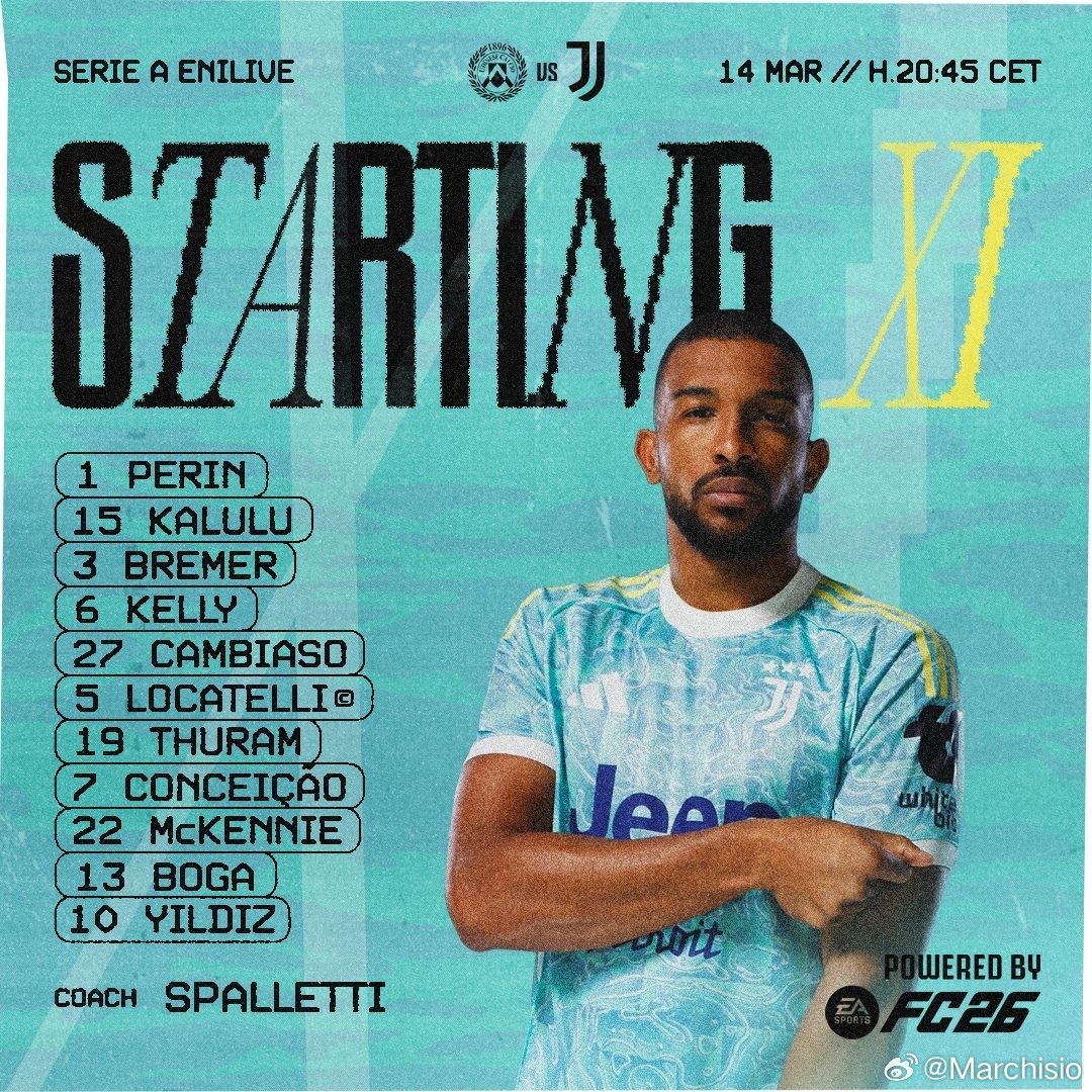 你妇首发（4-2-3-1）：佩林/卡驴驴、布雷默、凯利、坎比亚索/洛卡特利、小小