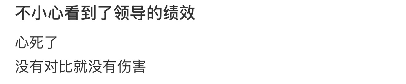 不小心看到了领导的绩效 ​​​