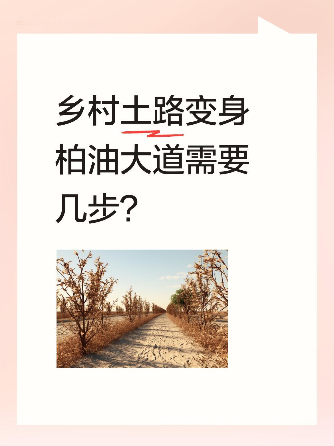 乡村土路变身柏油大道需要几步？
泥泞乡村路迎来改造：先由平地机铲平凹凸泥地，修整