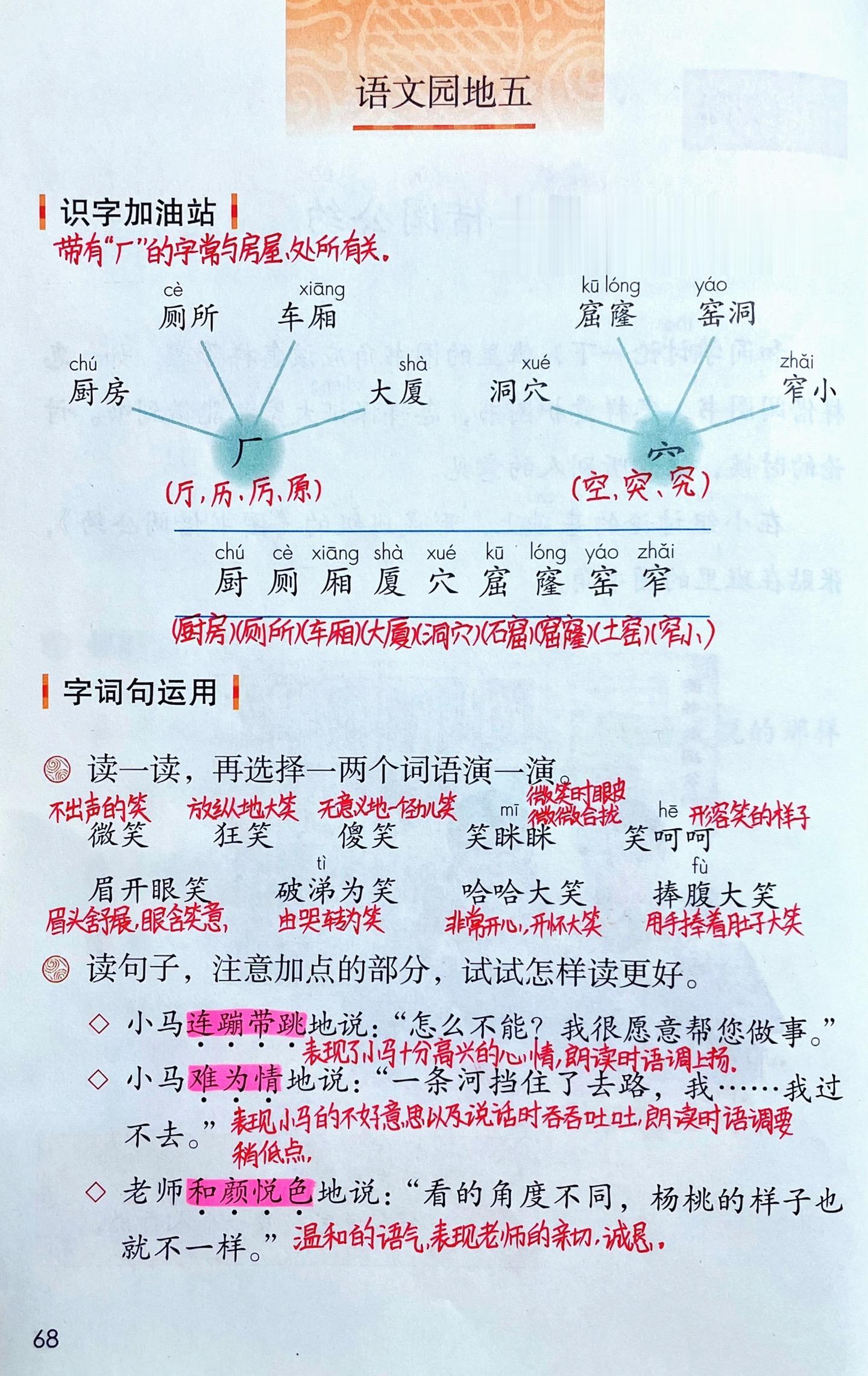 二年级下册《语文园地五》课堂笔记。