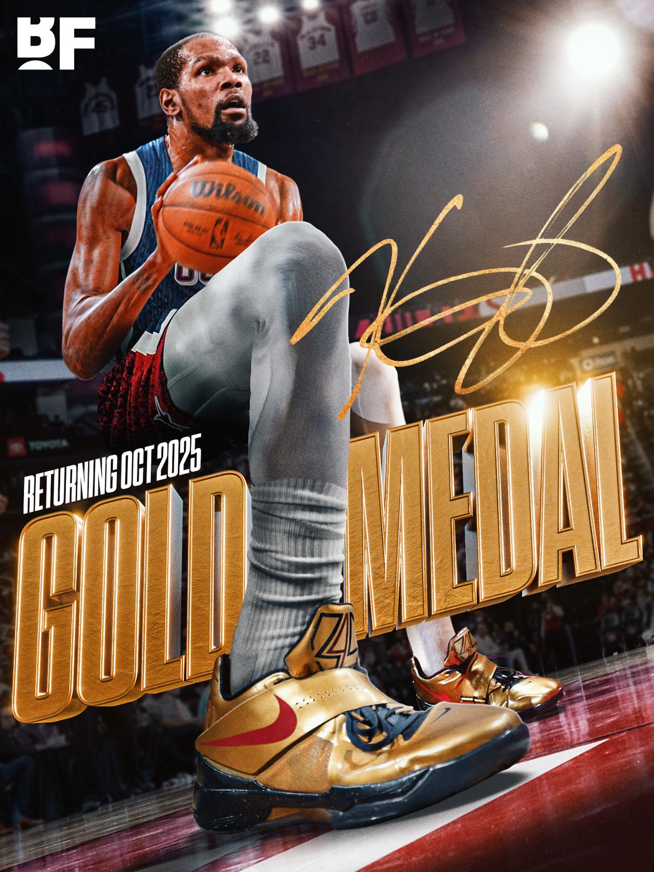 Nike KD 4 “金牌”配色将于 2025 年秋季回归 🥇
原版于 201