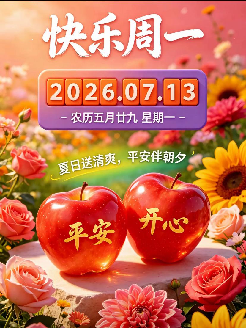 🌺2026./7月13日，清风散暑，晓露凝荷，喜乐常和🌺

🌿🌸莲朵清丽