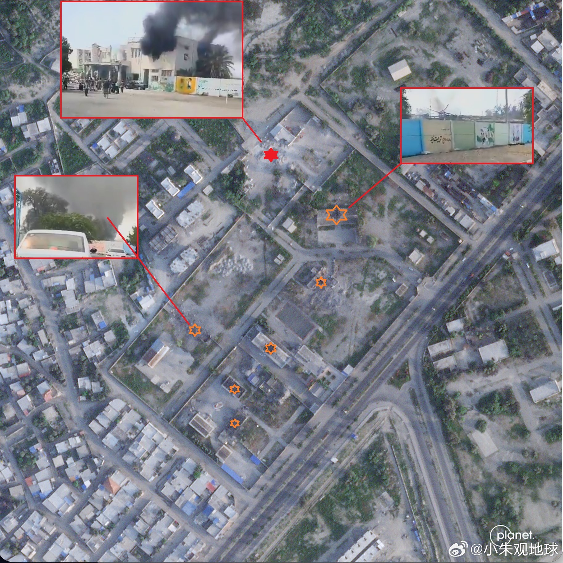 中东局势彻底失控 最新的卫星图像还可以清楚地看到，该学校的所有建筑物，都是从中心