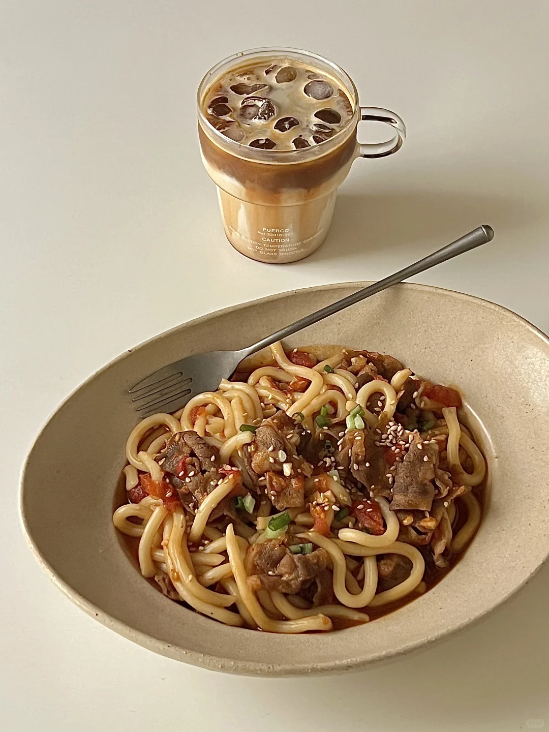 一人食🍴｜番茄肥牛乌冬面🍝酸辣开胃‼️