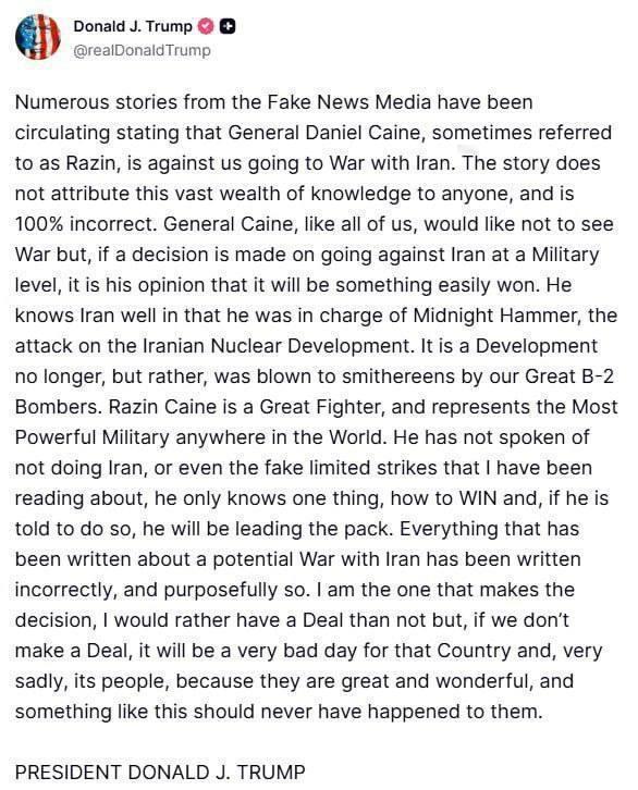 特朗普在 Truth Social 平台上发表长文称：“虚假新闻媒体散布了大量报